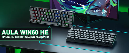 Aula WIN 60 HE Standard Edition – 60% Gaming Keyboard with Hall Effect Magnetic Switches, RGB Lighting & Custom Software