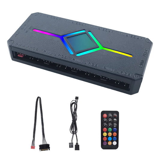 9-Port 2-in-1 ARGB & PWM Fan Hub | Dual Control RGB Controller Pakistan