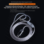 KZ M2 – Dual-Mic Silver-Plated Upgrade Type-C Cable built-in DAC and EQ modes