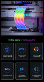 SNOWMAN ARGB Cable Cover – 108 LED RGB Strip for Gaming PCs (Pakistan)