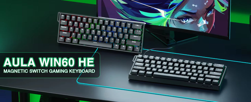 Aula WIN 60 HE Standard Edition – 60% Gaming Keyboard with Hall Effect Magnetic Switches, RGB Lighting & Custom Software