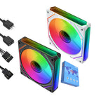 Prism 6Pro – 120 mm PWM 3 side infinty mirror Case Fan with 5V ARGB Lighting & Silent Cooling